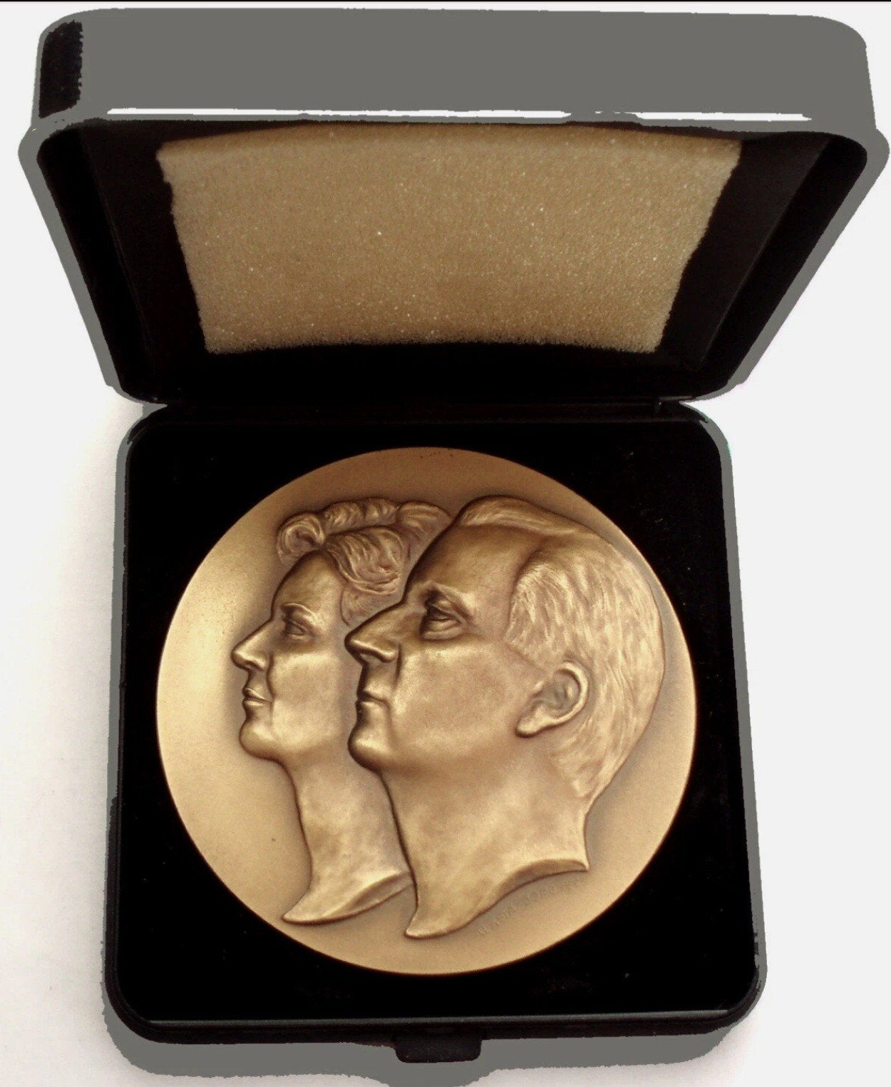 Herdenkingsmedaille brons Koning Albert II en Paola, Ophalen of Verzenden, Brons