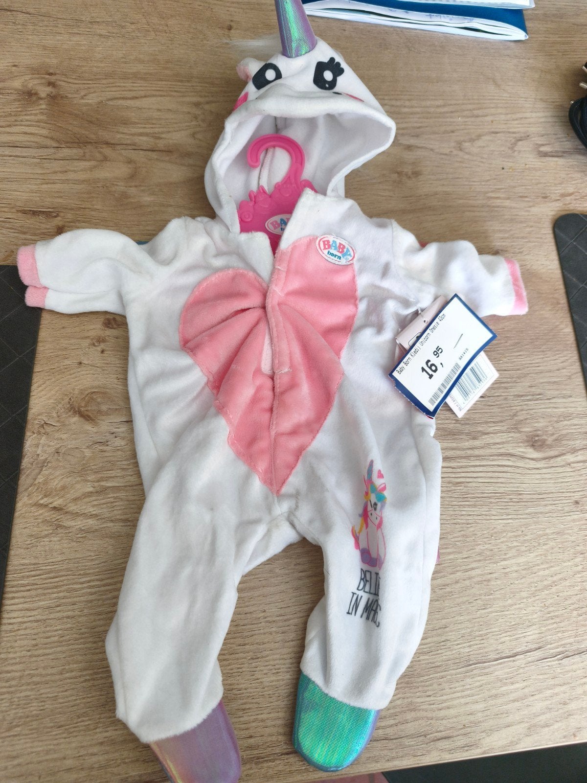 baby born kledij unicorn onesie 43 cm, Ophalen of Verzenden, Nieuw, Babypop