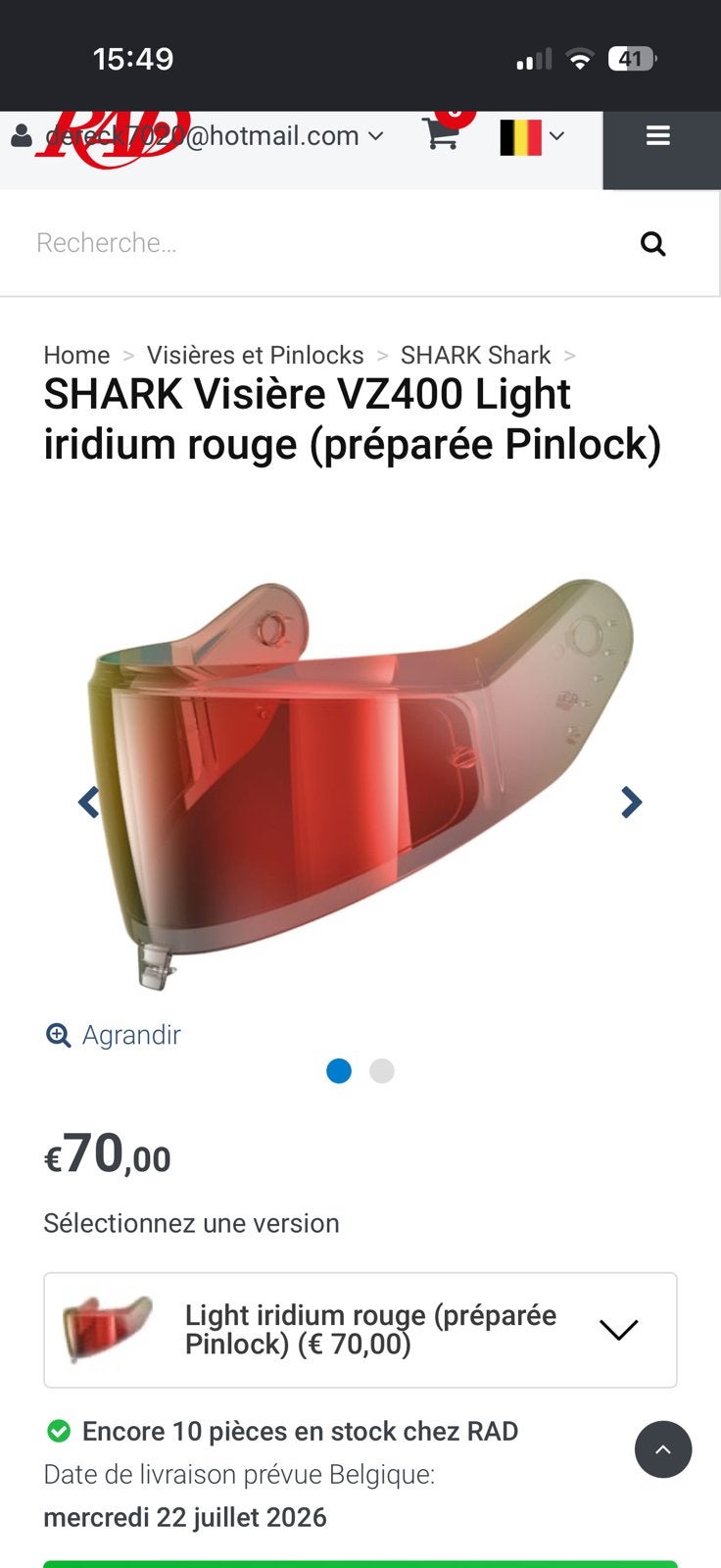 Shark iridium rood lichtvizier, Ophalen of Verzenden
