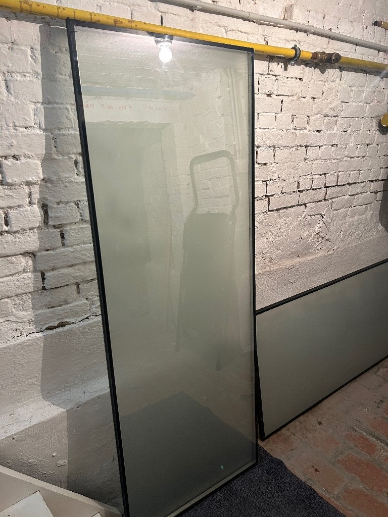 Glasplaten dubbel melkglas, Ophalen, Gevelraam of Ruit, Minder dan 80 cm, 120 tot 160 cm