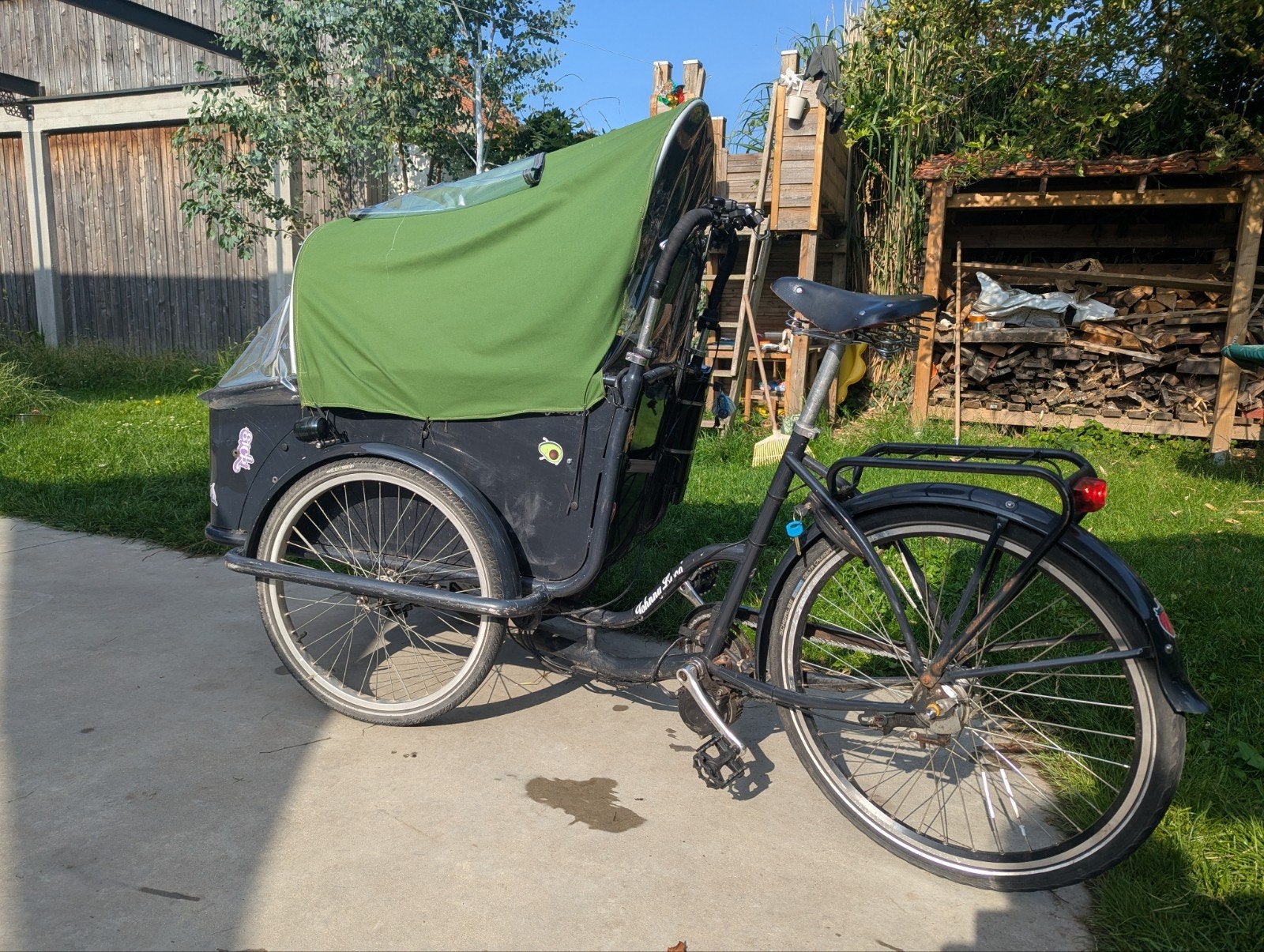 Bakfiets jhonny loco, Gebruikt, Huif, Ophalen of Verzenden, 1 kind