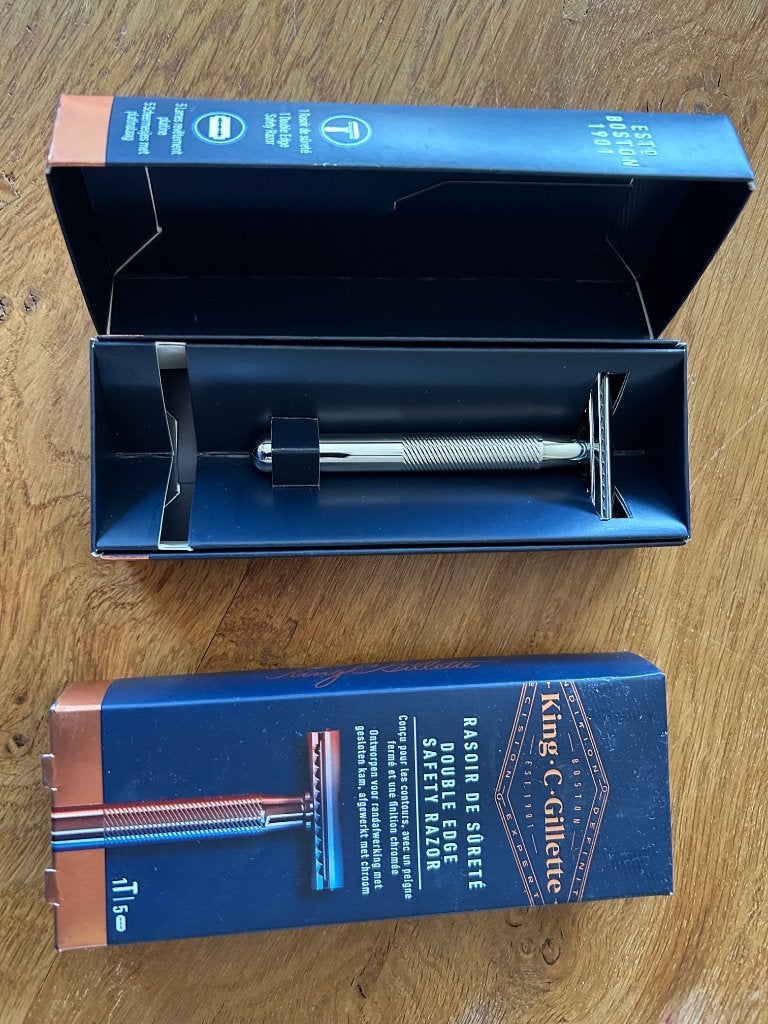 King C. Gillette double edge safety scheermes, Ophalen of Verzenden, Nieuw, Verzorging