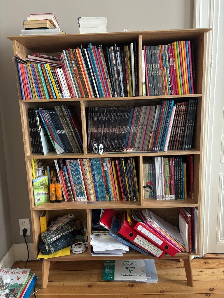 Bibliothèque style scandinave en bois clair chêne L110cm, Enlèvement, Comme neuf
