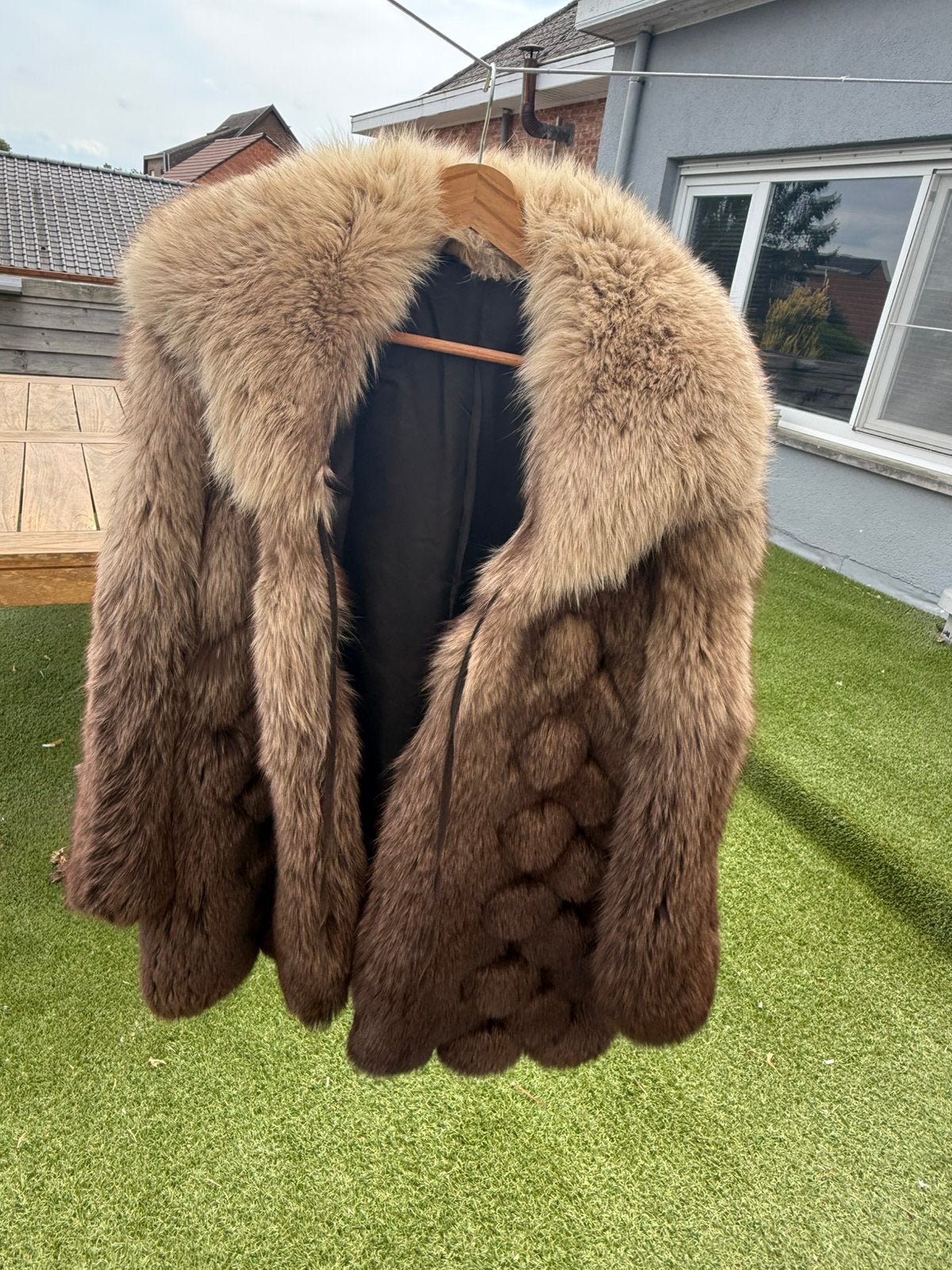 fur bontjas, Enlèvement ou Envoi, Comme neuf, Taille 42/44 (L), Beige
