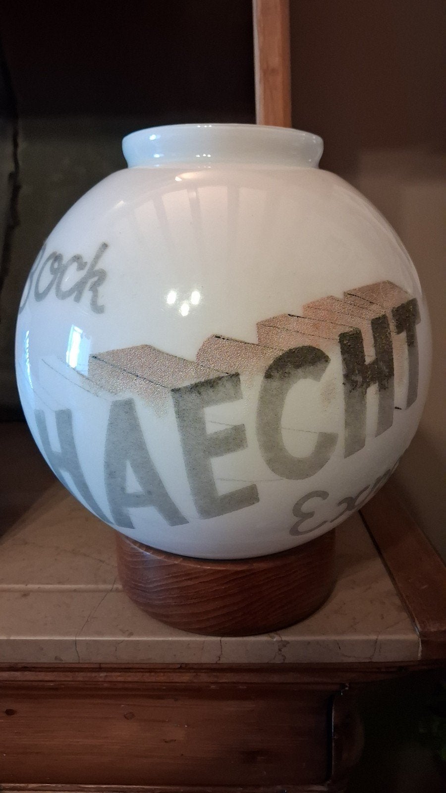 Lichtreclame , glazen lampkap van café lamp., Verzamelen, Ophalen