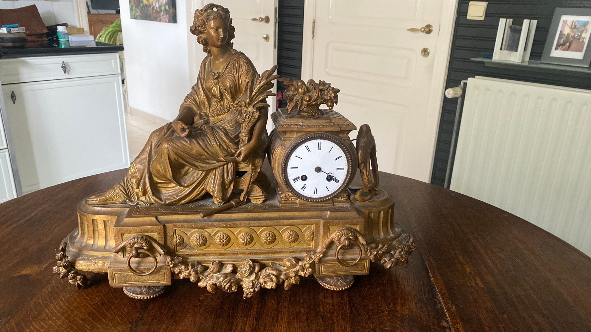Ancienne horloge française en bronze, Enlèvement