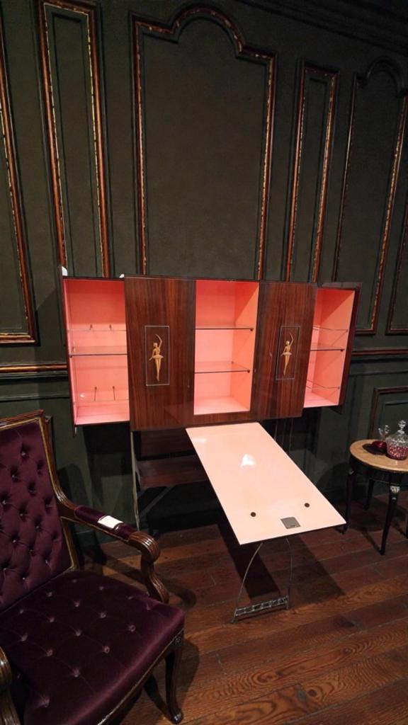 Rare Italian bar cabinet with table, Enlèvement