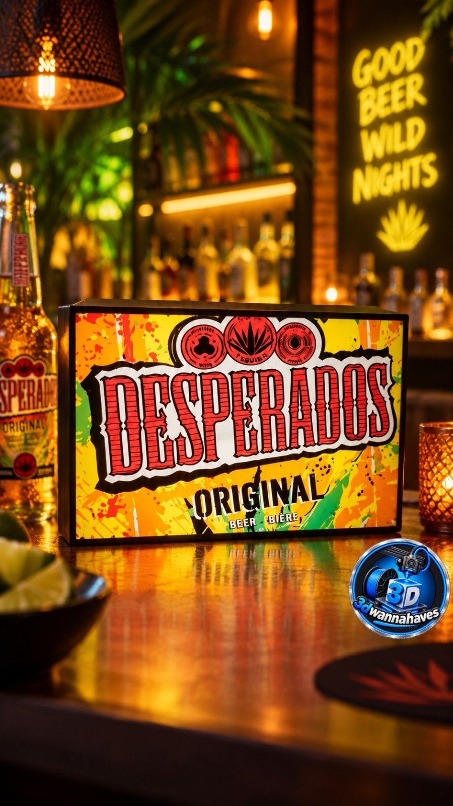Desperados lichtreclame met heldere LED verlichting., Ophalen of Verzenden, Nieuw, Lichtbak of (neon) lamp