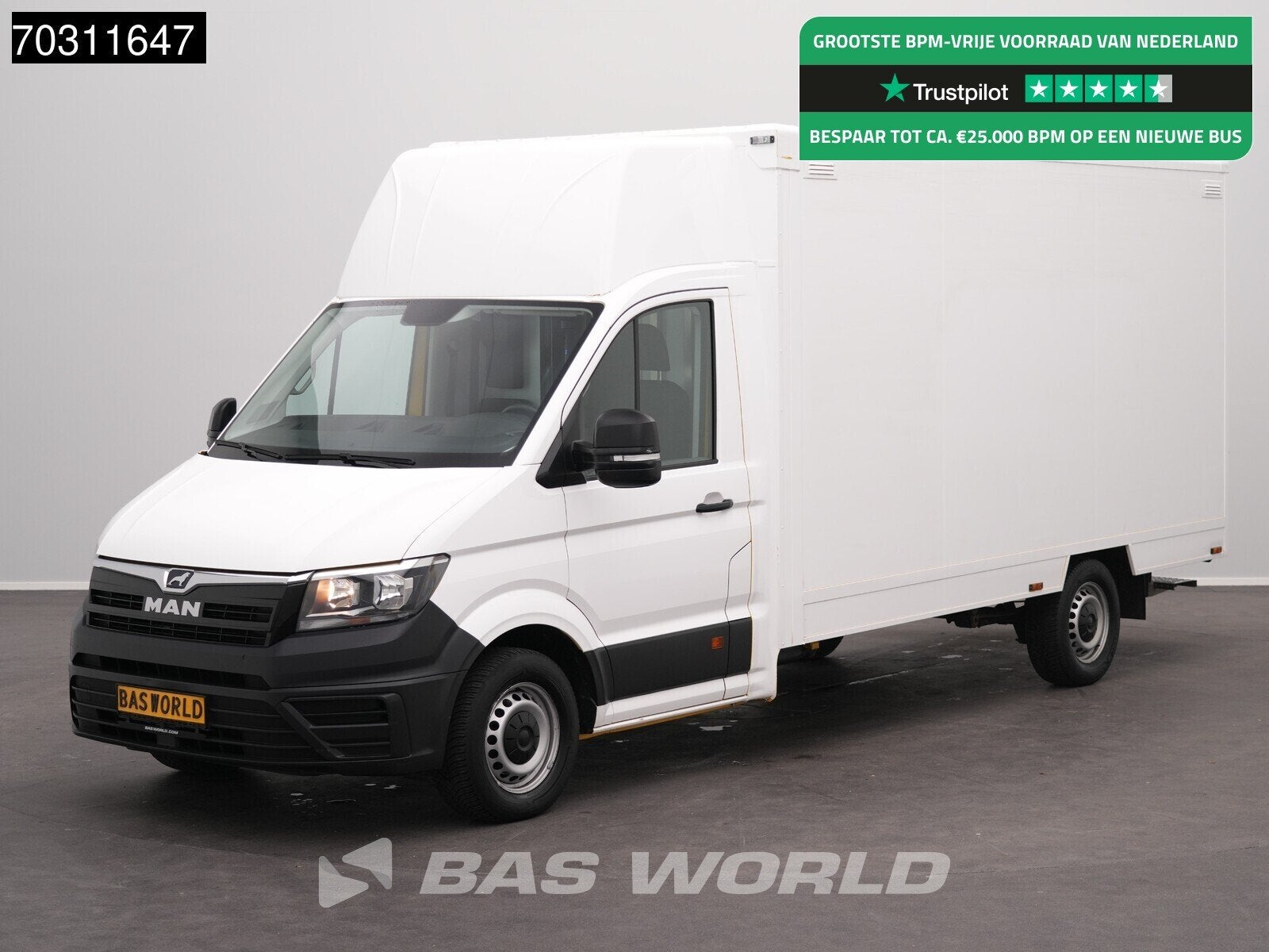 MAN TGE 3.100 433cm Bakwagen Achterdeuren Zijdeur Camera Eur, 75 kW, Achat, Euro 6, Entreprise