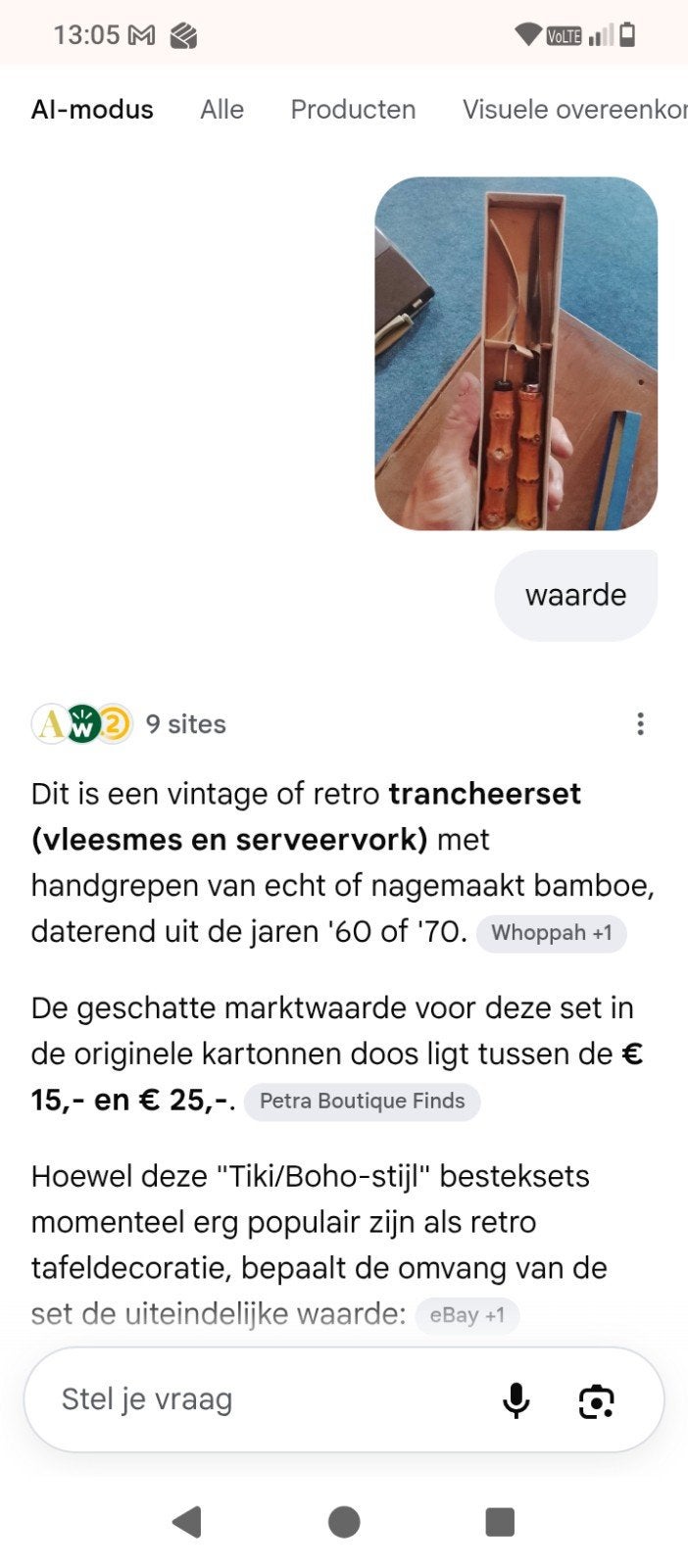 oud bestek, Enlèvement