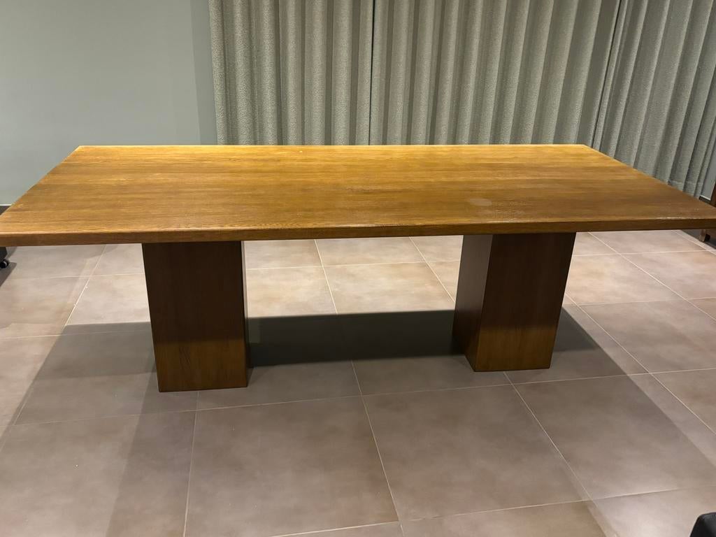 Eiken eettafel 220x100 cm, Huis en Inrichting, Ophalen, Gebruikt, 100 tot 150 cm, Eikenhout