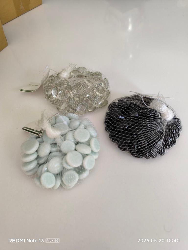 Lot de pierres en verre, Huis en Inrichting, Woonaccessoires | Vazen, Nieuw, Wit, Minder dan 50 cm, Glas, Ophalen of Verzenden