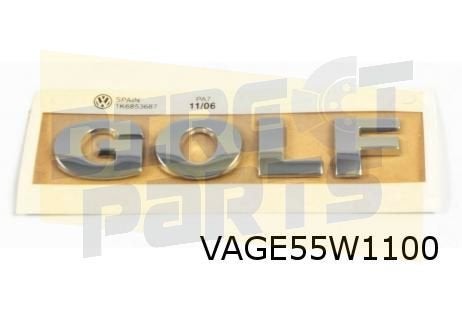Volkswagen Golf V (11/03-2/09) achterklepembleem tekst "Golf, Neuf, -, Volkswagen, -