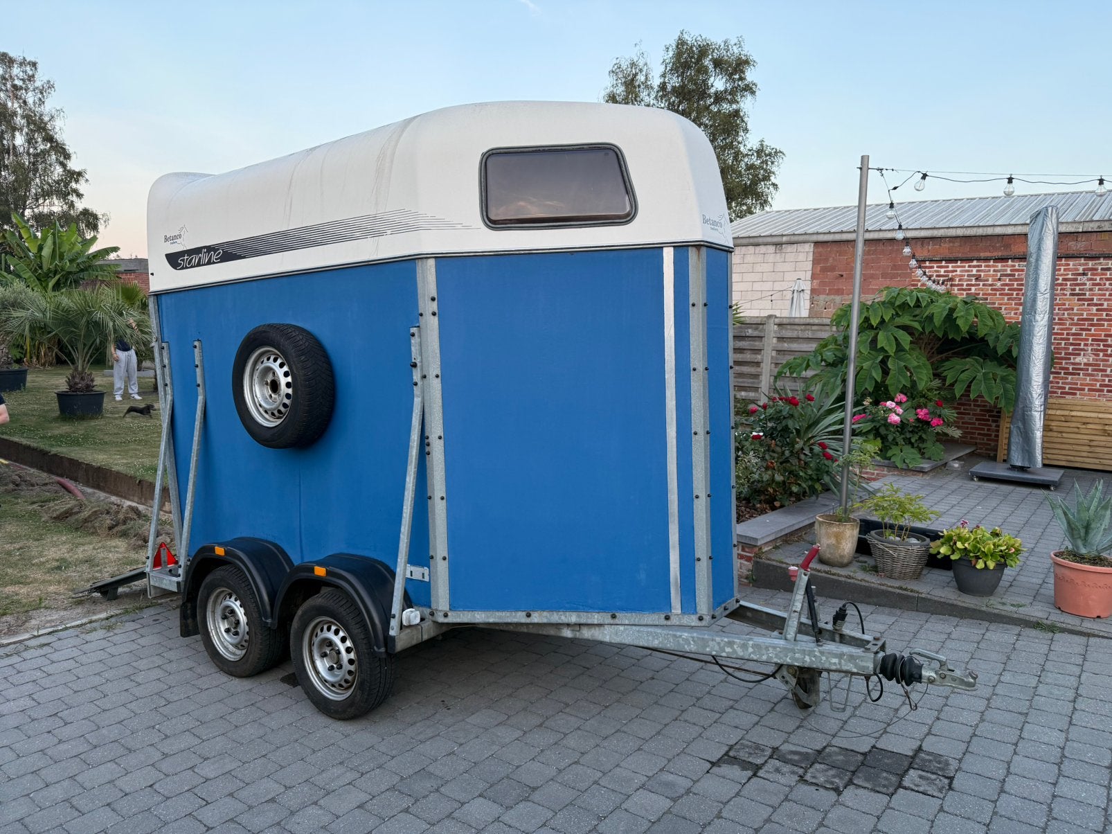 Paarden trailer, Animaux & Accessoires, Chevaux & Poneys | Semi-remorques & Remorques, Enlèvement, Utilisé, Bois, Remorque 1½ cheval