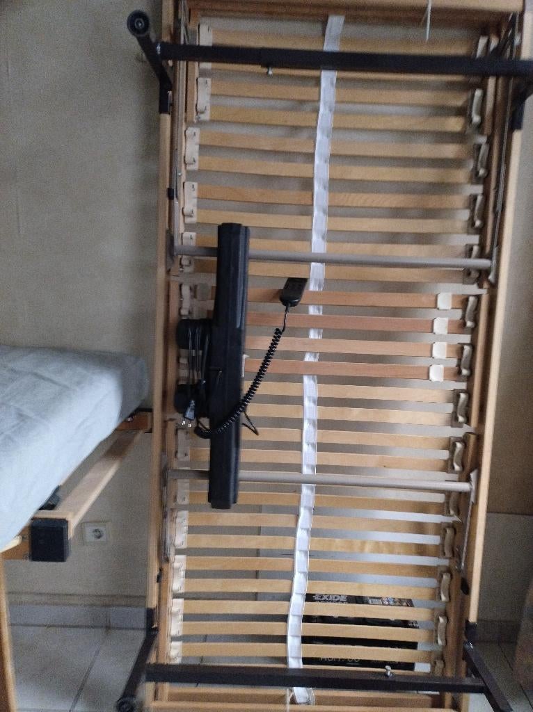 bed bodem latoflex elekris, Ophalen, 90 cm, Eenpersoons, Bruin
