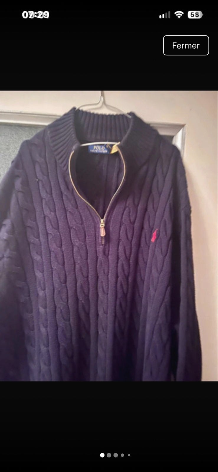 Pull demi-zippé en coton torsadé XXL Polo Ralph Lauren, Enlèvement ou Envoi, Comme neuf