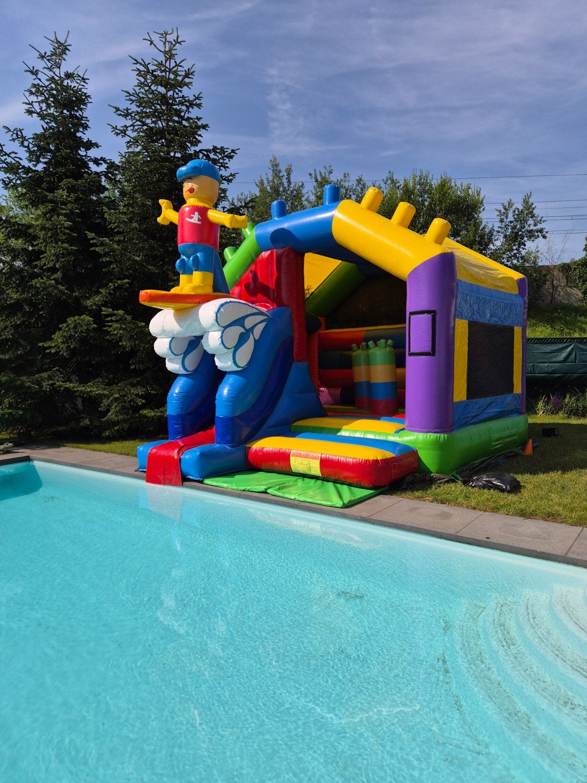 Lego mega surfer overdekt springkasteel te huur, Verzenden
