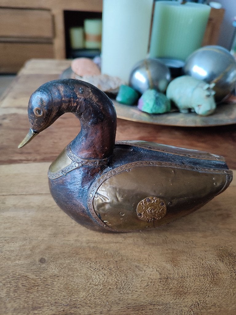 India folk art handgemaakte houten eend. Prachtige afwerking, Ophalen of Verzenden