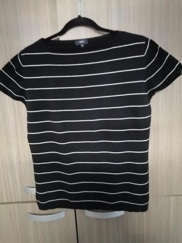 gestreept t-shirt HEMA mt L, Kleding | Dames, Zwart, Maat 42/44 (L), Ophalen of Verzenden, Zo goed als nieuw