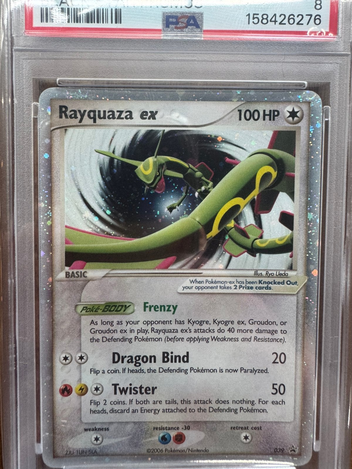 Rayquaza Ex black star promo Psa, Hobby en Vrije tijd, Verzamelkaartspellen | Pokémon, Zo goed als nieuw, Losse kaart, Foil, Ophalen