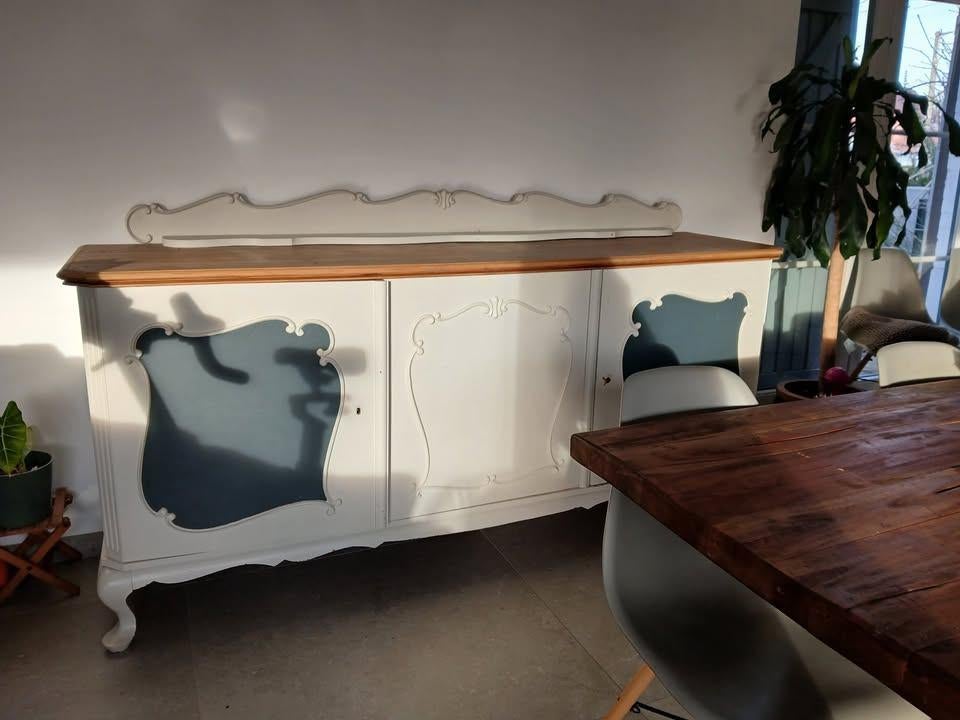 Vintage Buffet en bois relooké, 200 cm ou plus, Avec tablette(s), Moins de 100 cm, Enlèvement