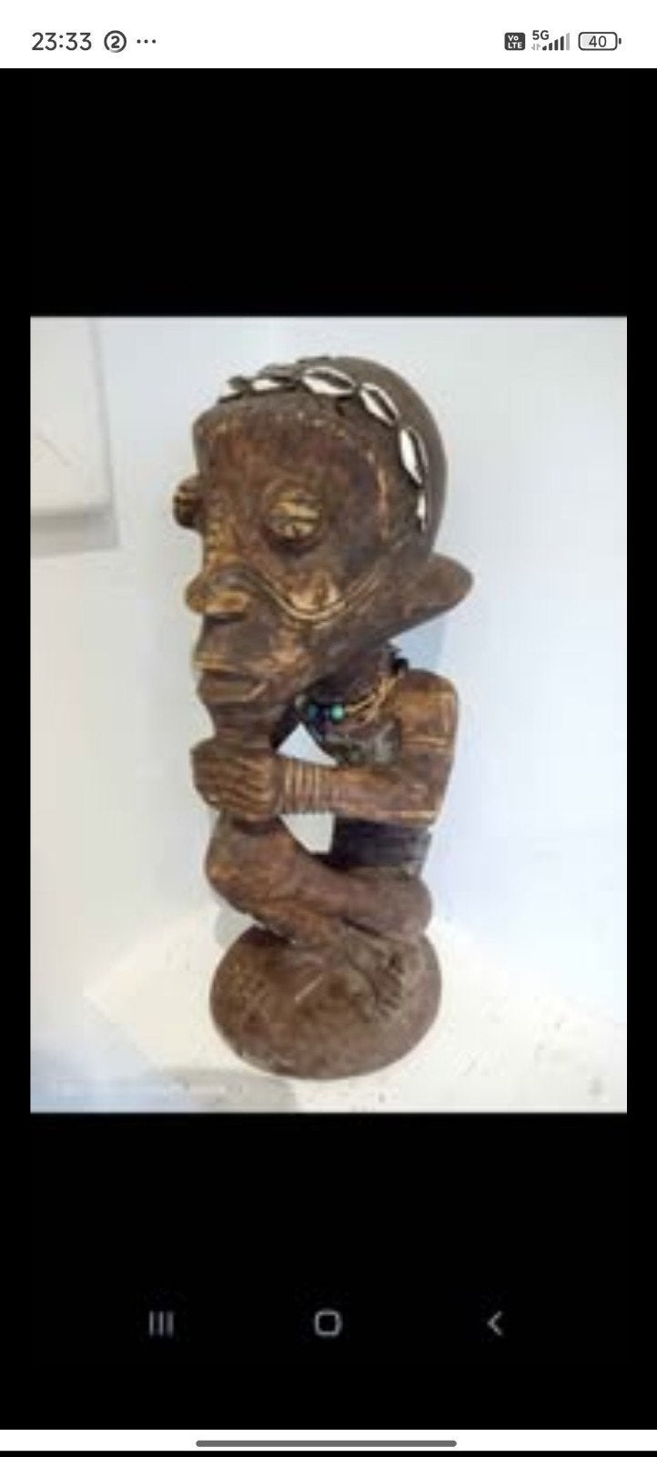 Statue africaine ancienne en bois sculpté – déco ethnique /, Enlèvement, Bois, Statue