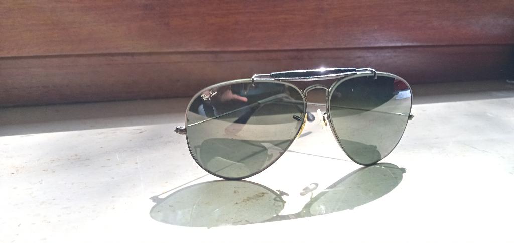 Ray Ban aviator '' vintage '' 1988, Comme neuf, Ray-Ban, Lunettes de soleil, Vert