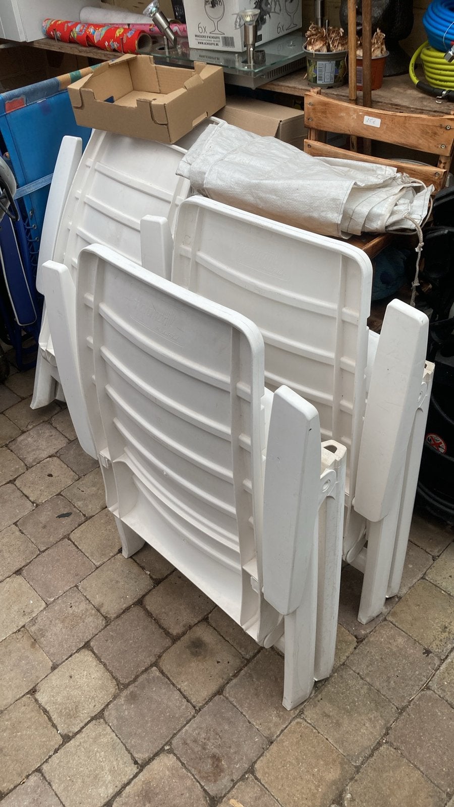 4 zeer degeliike inklapbare tuinstoelen, Ophalen, Zo goed als nieuw