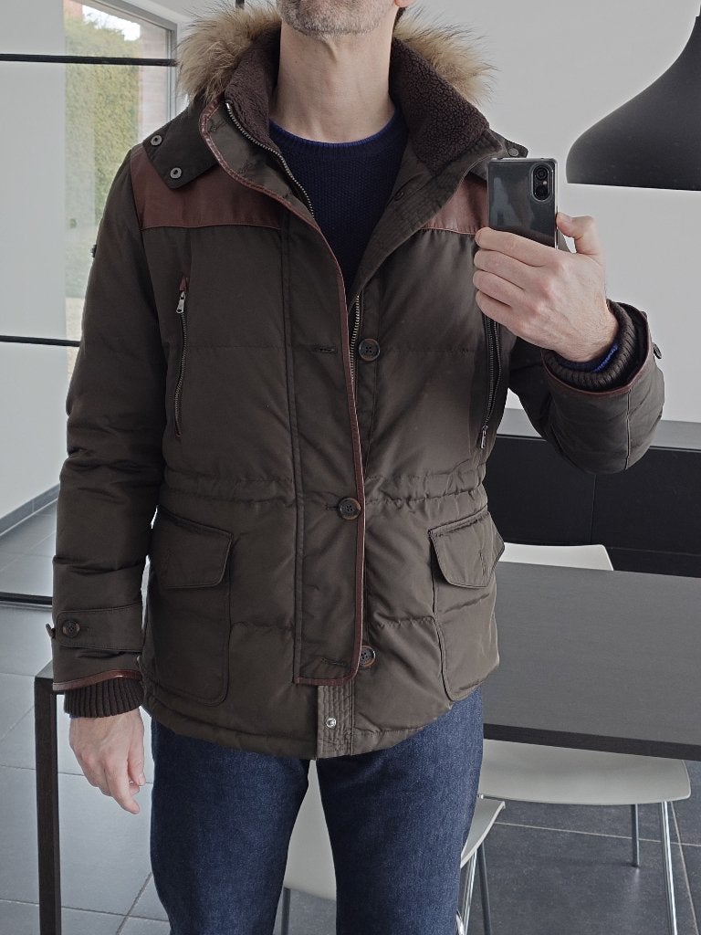 Hackett winter jas met afneembare capouchon maat L, Enlèvement ou Envoi, Hackett, Vert, Taille 52/54 (L)
