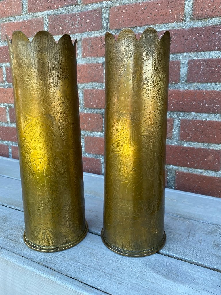 Trench art obussen Albert en Astrid 1916, Collections, Enlèvement, Objet d'art