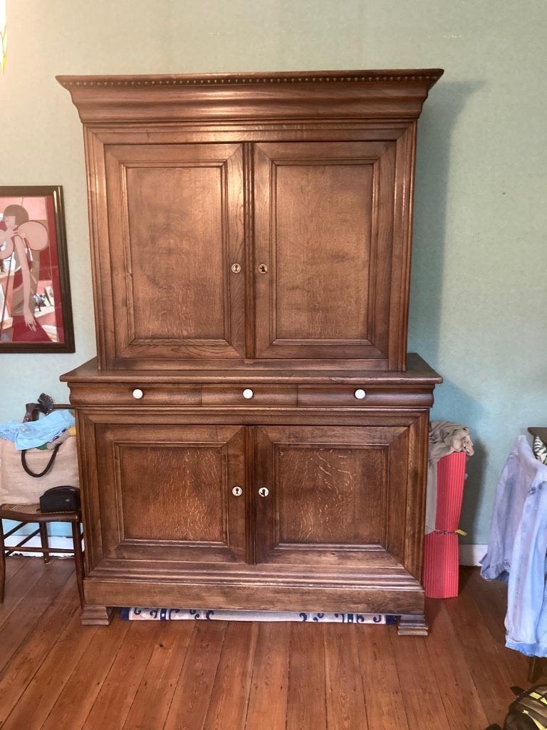Zware houten kast, Antiek, 25 à 50 cm, 150 à 200 cm, Enlèvement