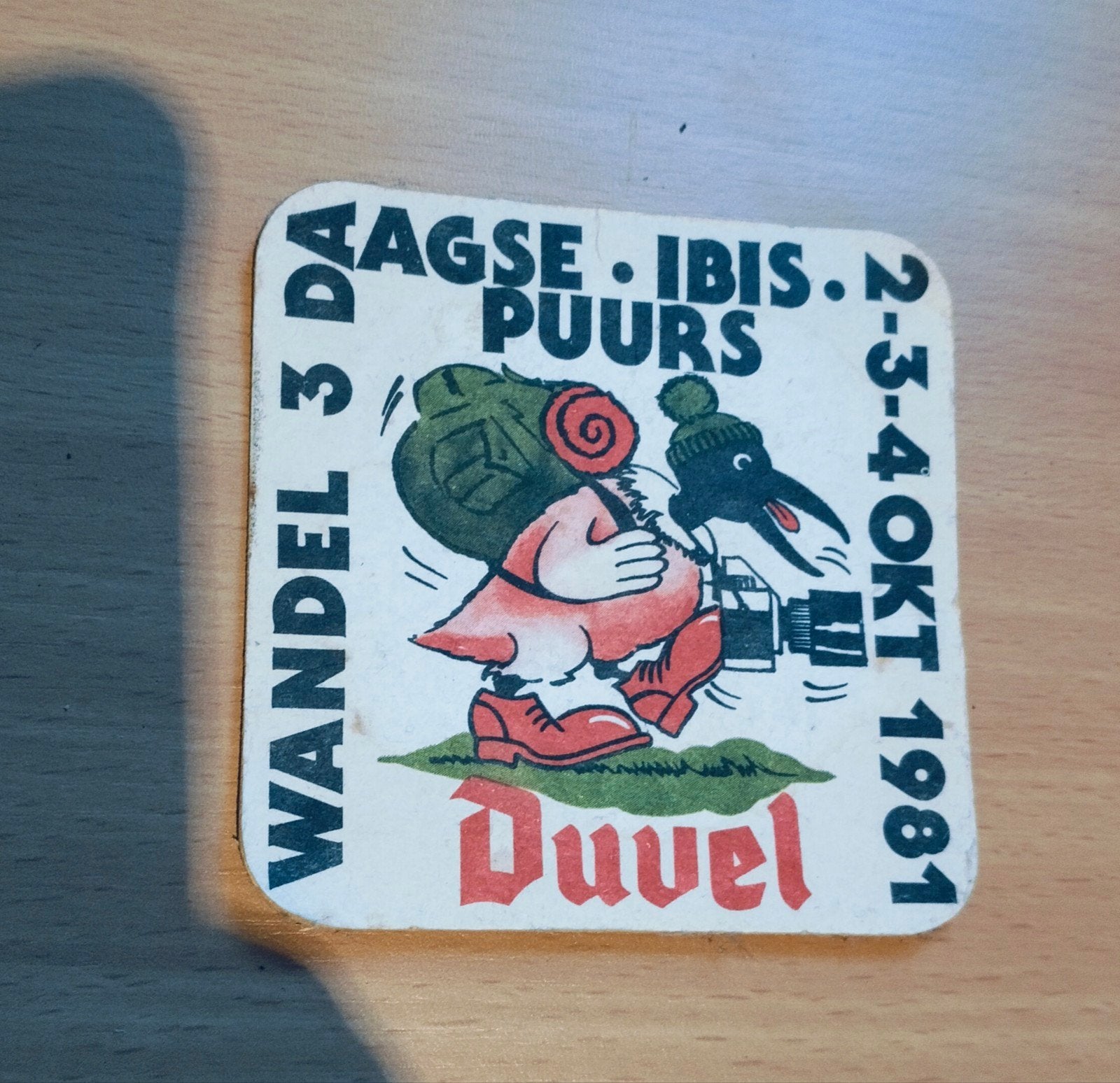 Bierkaartje Duvel uit 1981 3 daagse Ibis Puurs, Verzamelen, Ophalen of Verzenden