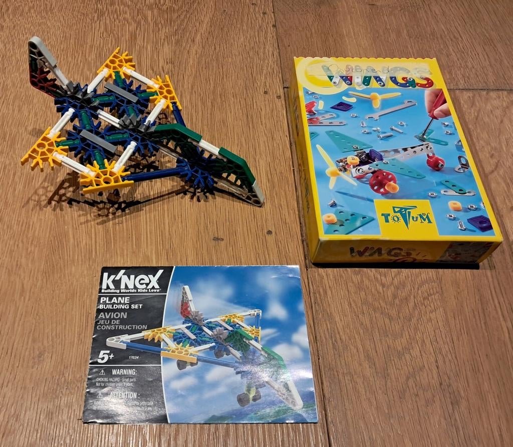 Duo Bouwset: K’NEX Vliegtuig & Metalen Constructieset, Ophalen