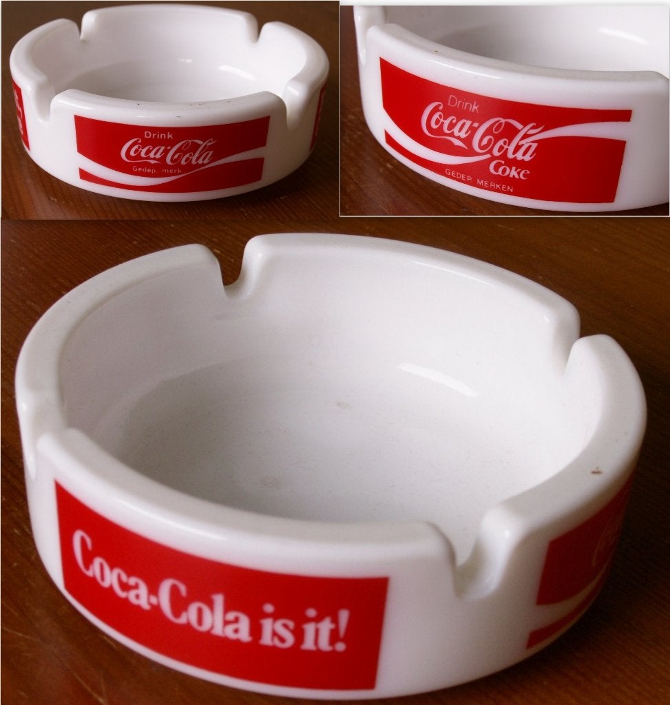 Coca Cola asbak wit Coke is it en Drink Coca-Cola Coke, Ophalen of Verzenden, Nieuw