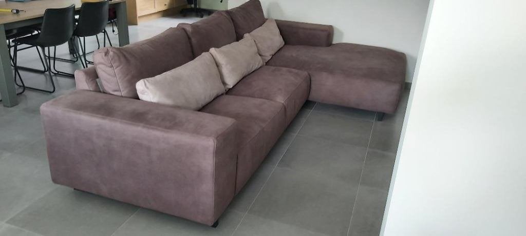 Moderne hoekzetel te koop - 330 cm, Maison & Meubles, Canapés | Sofas & Chaises Longues, Comme neuf, 300 cm ou plus, 150 cm ou plus