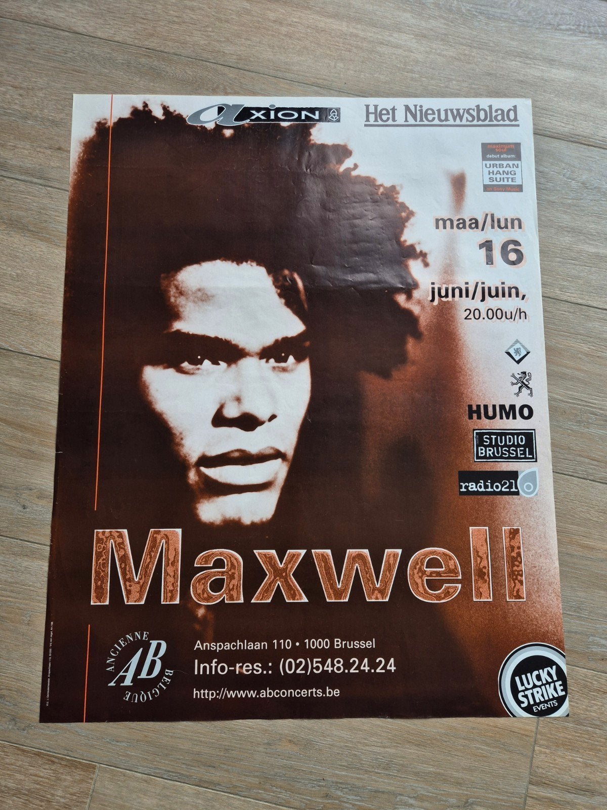 Affiche du concert de Maxwell AB, Enlèvement ou Envoi, Comme neuf, Musique
