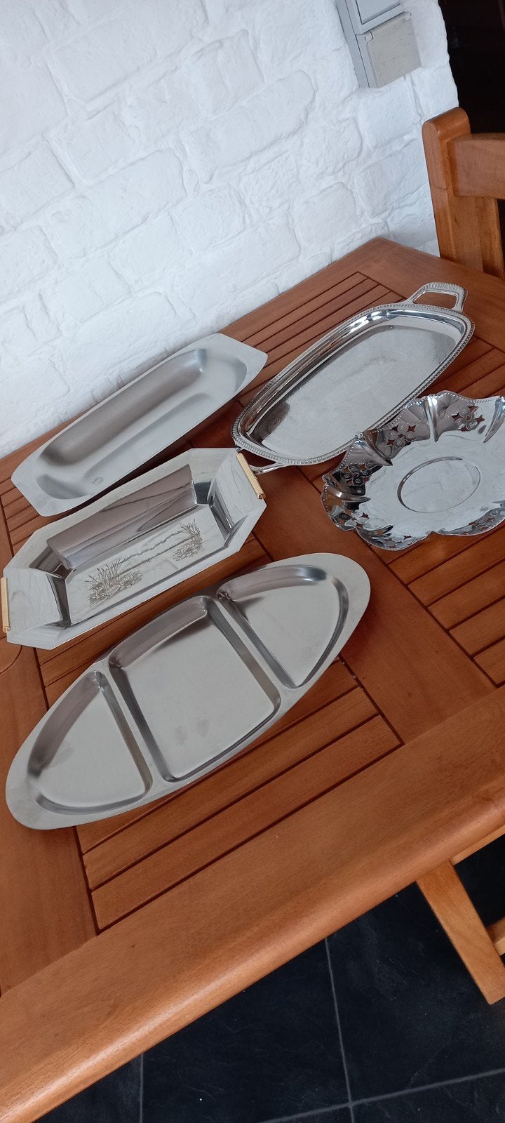 Lot van 5 plateaux, Ophalen, Rond