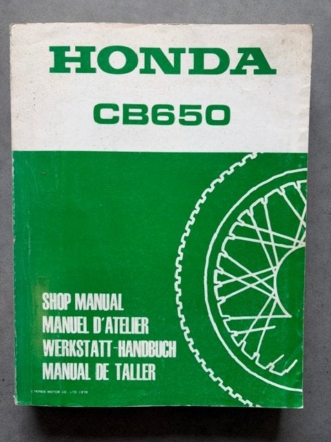 Werkplaatshandboek Honda CB650 1978, Motoren, Handleidingen en Instructieboekjes, Ophalen of Verzenden, Honda