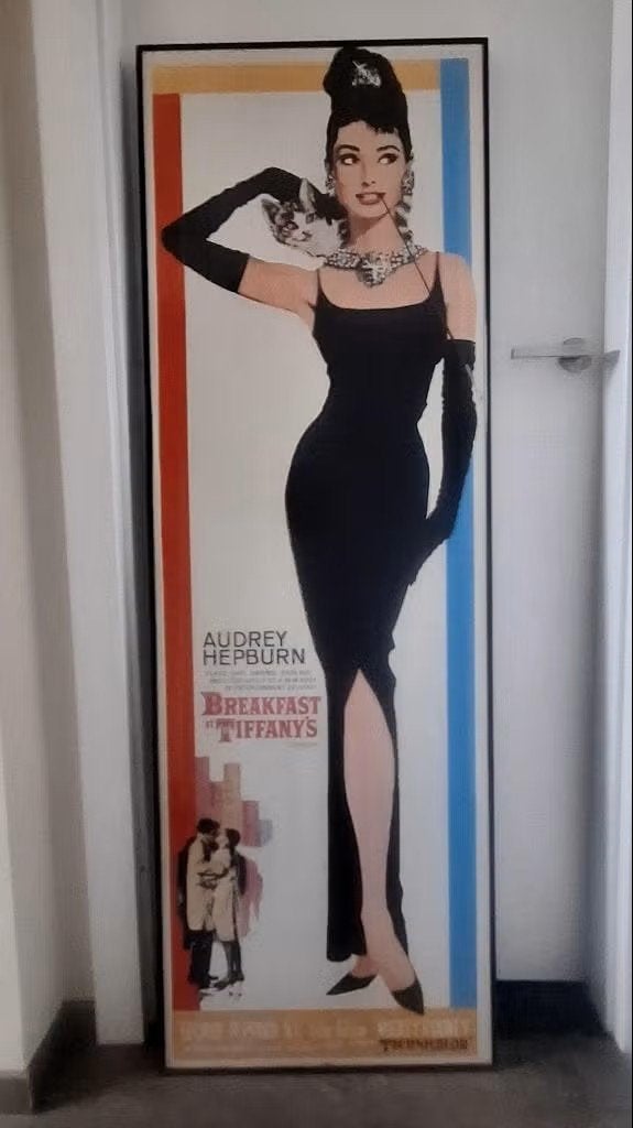 Ingekaderde poster 'Breakfast at Tiffany's', Verzamelen, Ophalen, Rechthoekig Staand, Met lijst, Deurposter of groter