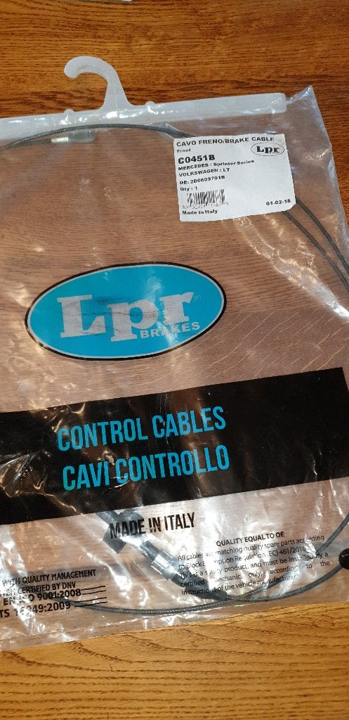 MERCEDES SPRINTER et VW LT CABLE FREIN A MAIN., Enlèvement