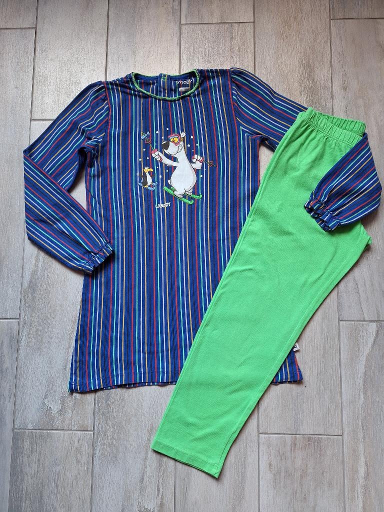 ✿ M128 - Woody pyjama thema ijsbeer, Kinderen en Baby's, Kinderkleding | Maat 128, Zo goed als nieuw, Meisje, Nacht- of Onderkleding