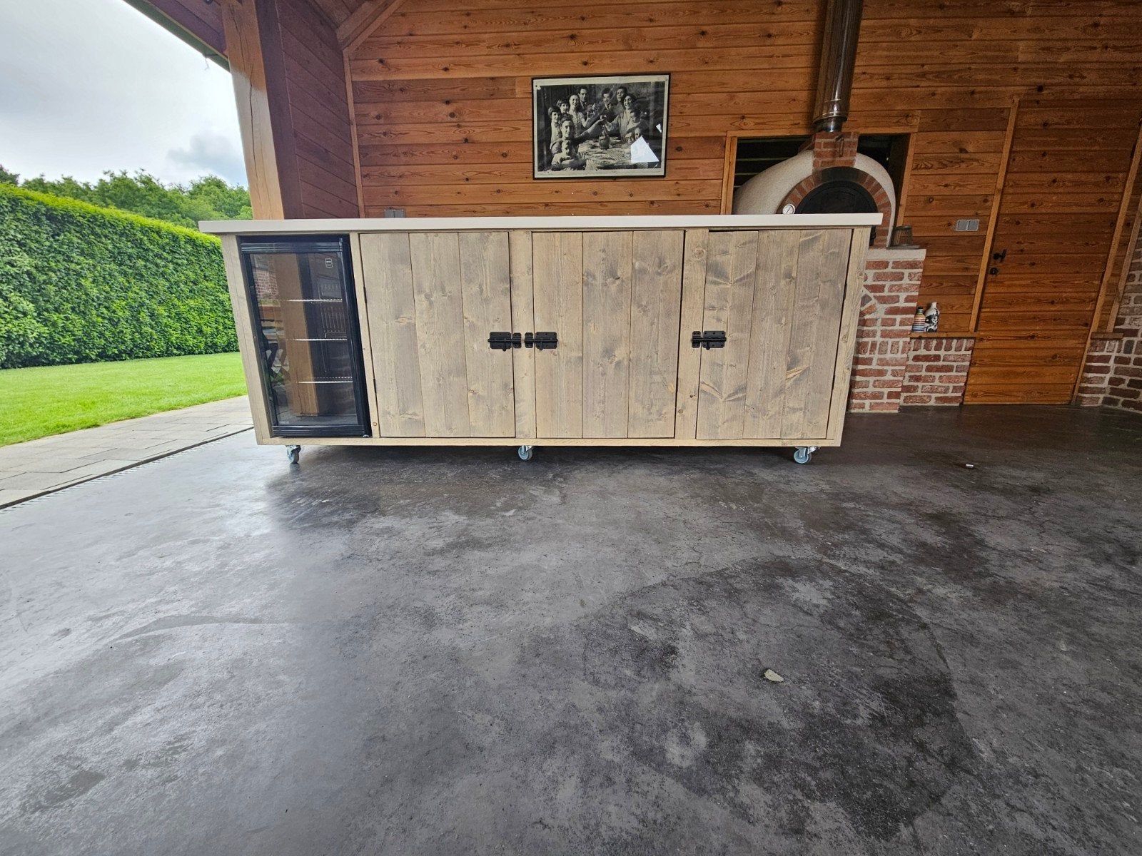 Nieuwe ongebruikte steigerhouten buitenkeuken, Ophalen