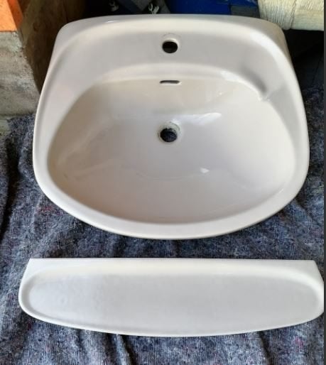 vintage wastafel lavabo Ideal met aflegbord 70er, Ophalen, Huis en Inrichting