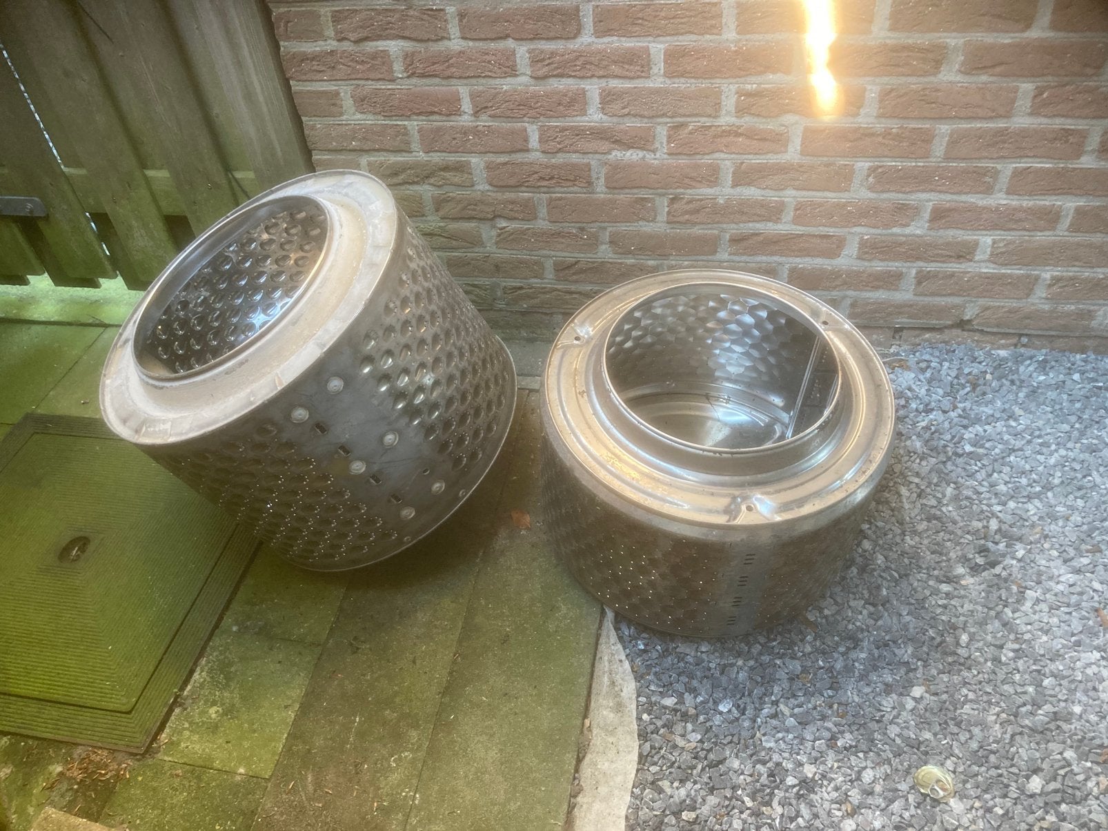 Trommel wasmachine.  Vuurkorf inox, Ophalen, Gebruikt, Vuurkorf