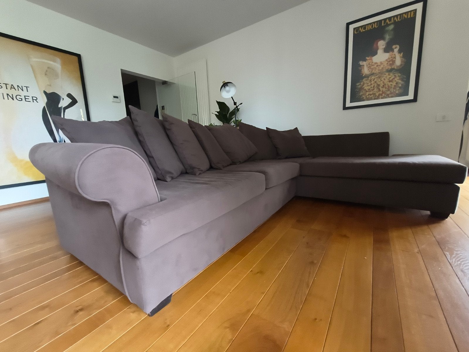 Chaise d'angle à vendre, marron foncé, Maison & Meubles, Canapés | Coins salons complets, Enlèvement, Comme neuf, Tissus, Huiselijk