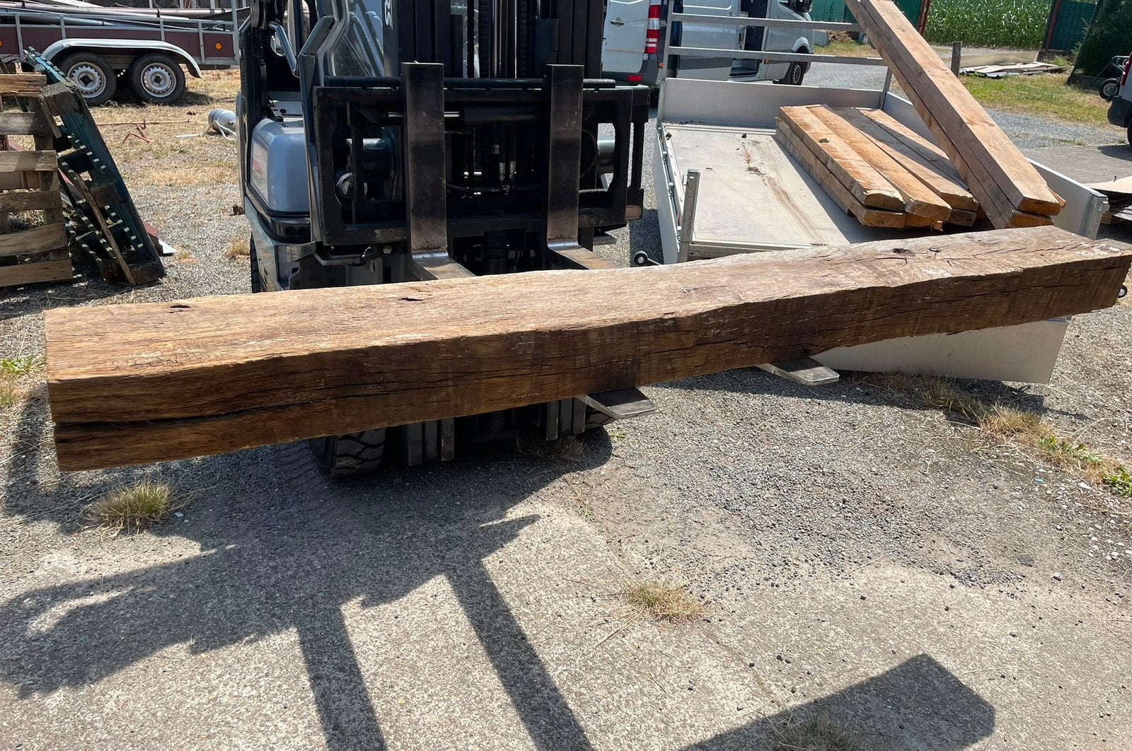 Houte EIKE balk, Ophalen, Gebruikt, Eiken, 200 tot 250 cm