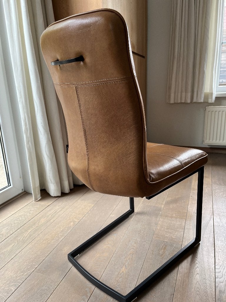 Lederen stoel, Maison & Meubles, Chaises, Enlèvement, Comme neuf, Cuir, Cinq, Six Chaises ou plus