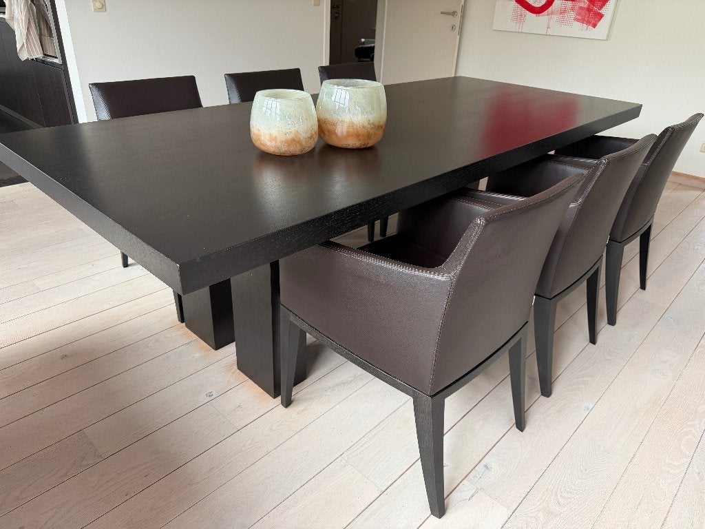 Design eettafel met olifantenpoten, Van Rossum, Lof, Huis en Inrichting, Ophalen, 100 tot 150 cm, Eikenhout, 200 cm of meer