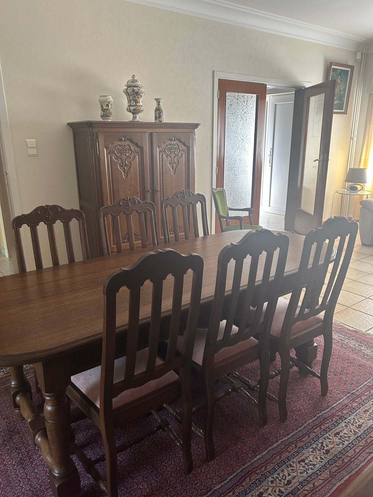 Salle à manger en chêne, Maison & Meubles, Enlèvement, Utilisé, Rustique, 4 à 6 chaises