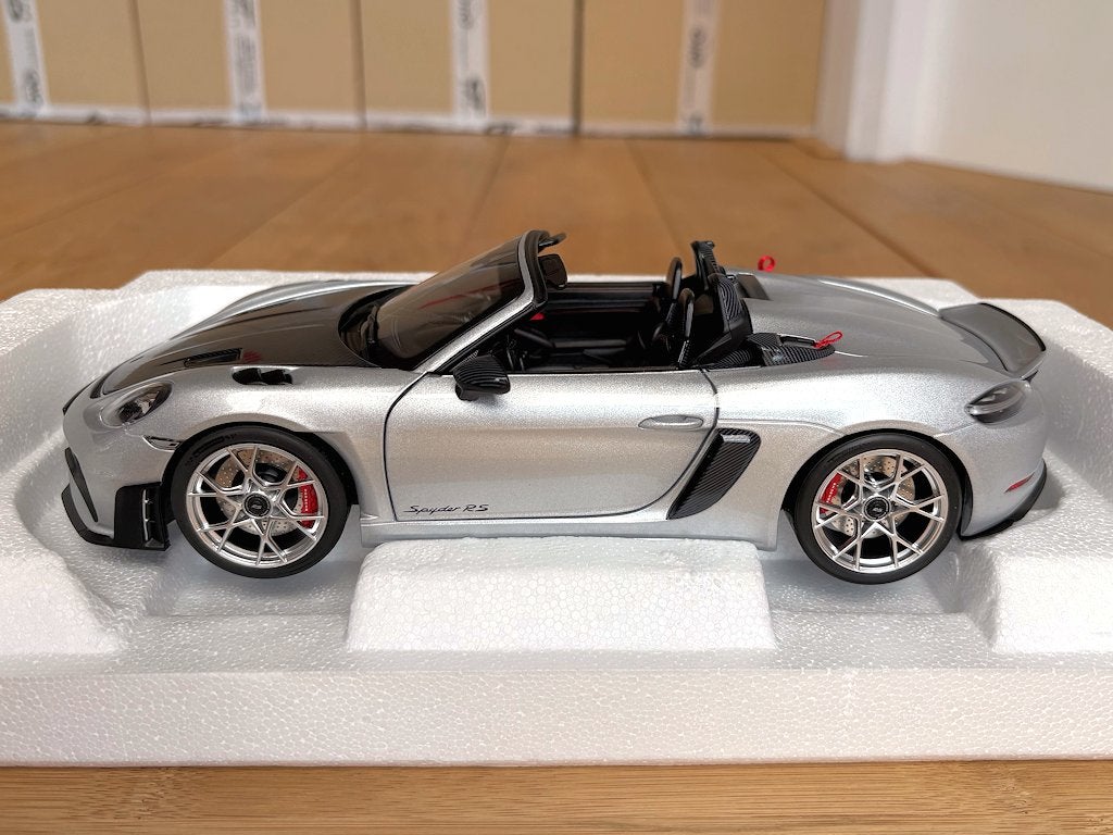 Porsche Boxster 718 Spyder RS zilver Norev nieuw, Ophalen of Verzenden, Nieuw, Auto, Norev